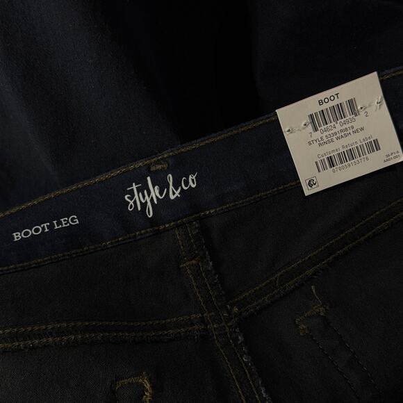 Style & Co SZ 10 Boot Leg Bootcut Jeans Mid-Rise Stretch Pockets Zip-Fly Blue - Picture 9 of 9